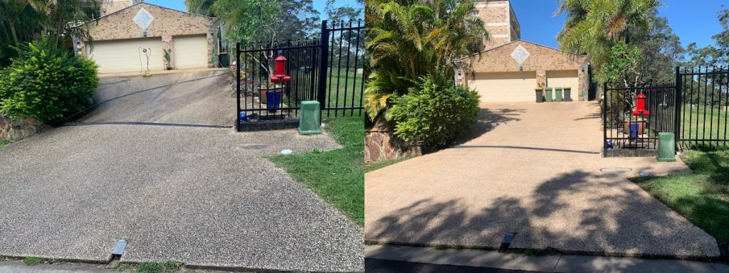 Before and after pressure washing service