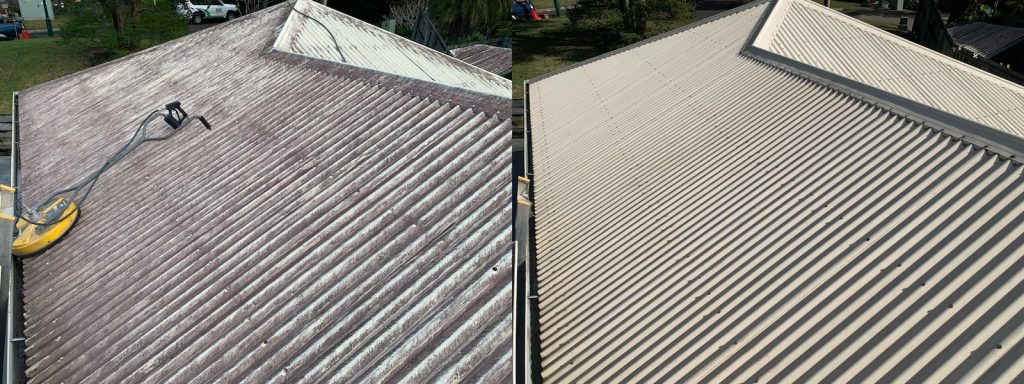 Sunshine Coast roof cleaning before and after